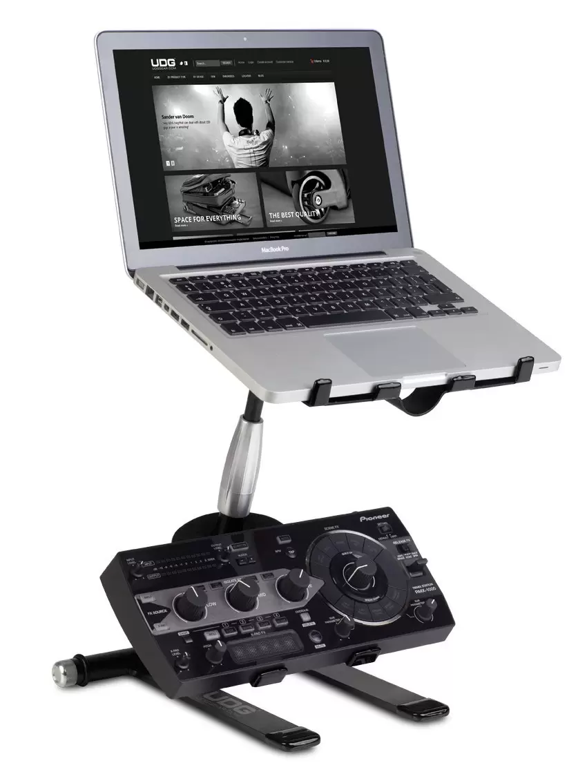 U6010BL - CREATOR LAPTOP/CONTROLLER STAND ALUMINIUM BLACK