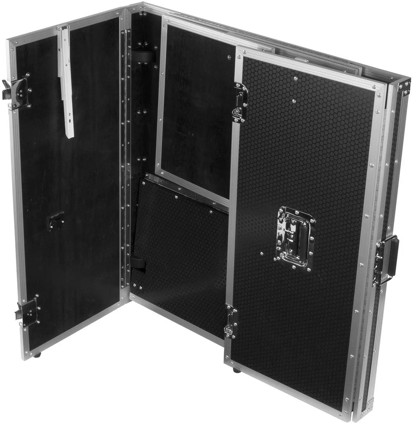 U92049SL - ULTIMATE FOLD OUT DJ TABLE SILVER PLUS (WHEELS)