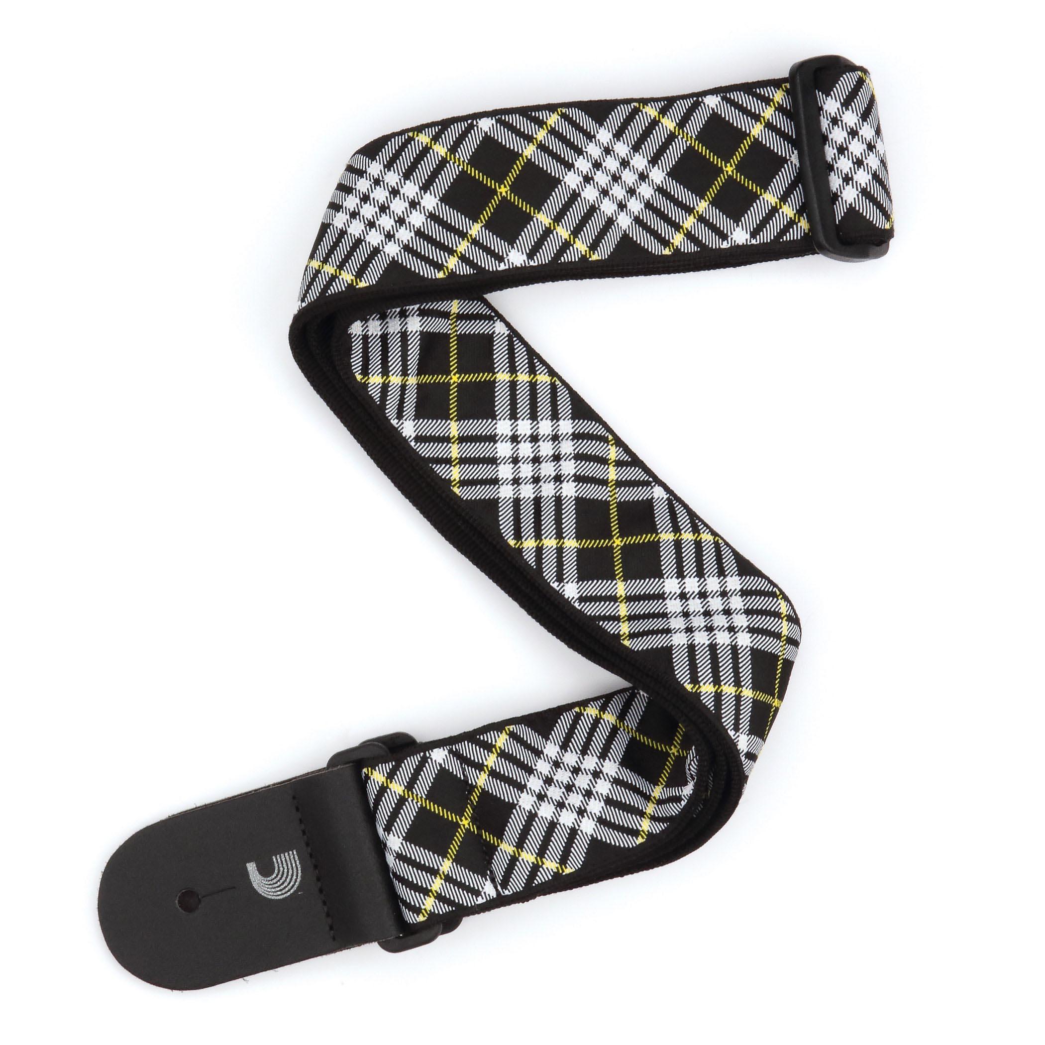 TARTAN - BLACK, WHITE, AND YELLOW