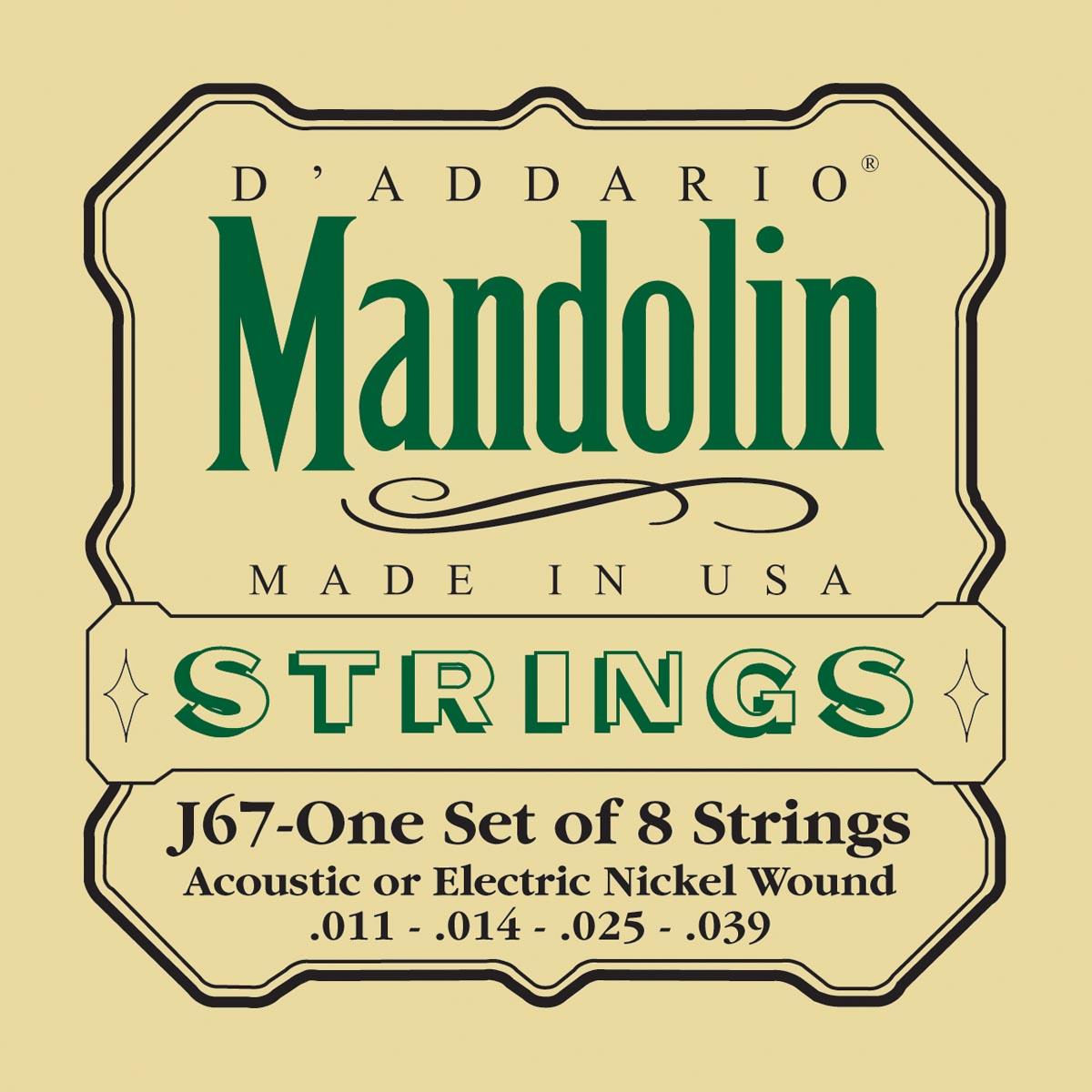 J67 NICKEL MANDOLIN STRINGS, MEDIUM, [11-39]