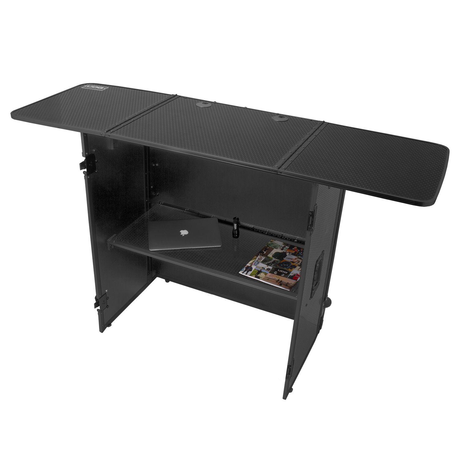 U91049BL2 - ULTIMATE FOLD OUT DJ TABLE BLACK PLUS (WHEELS)