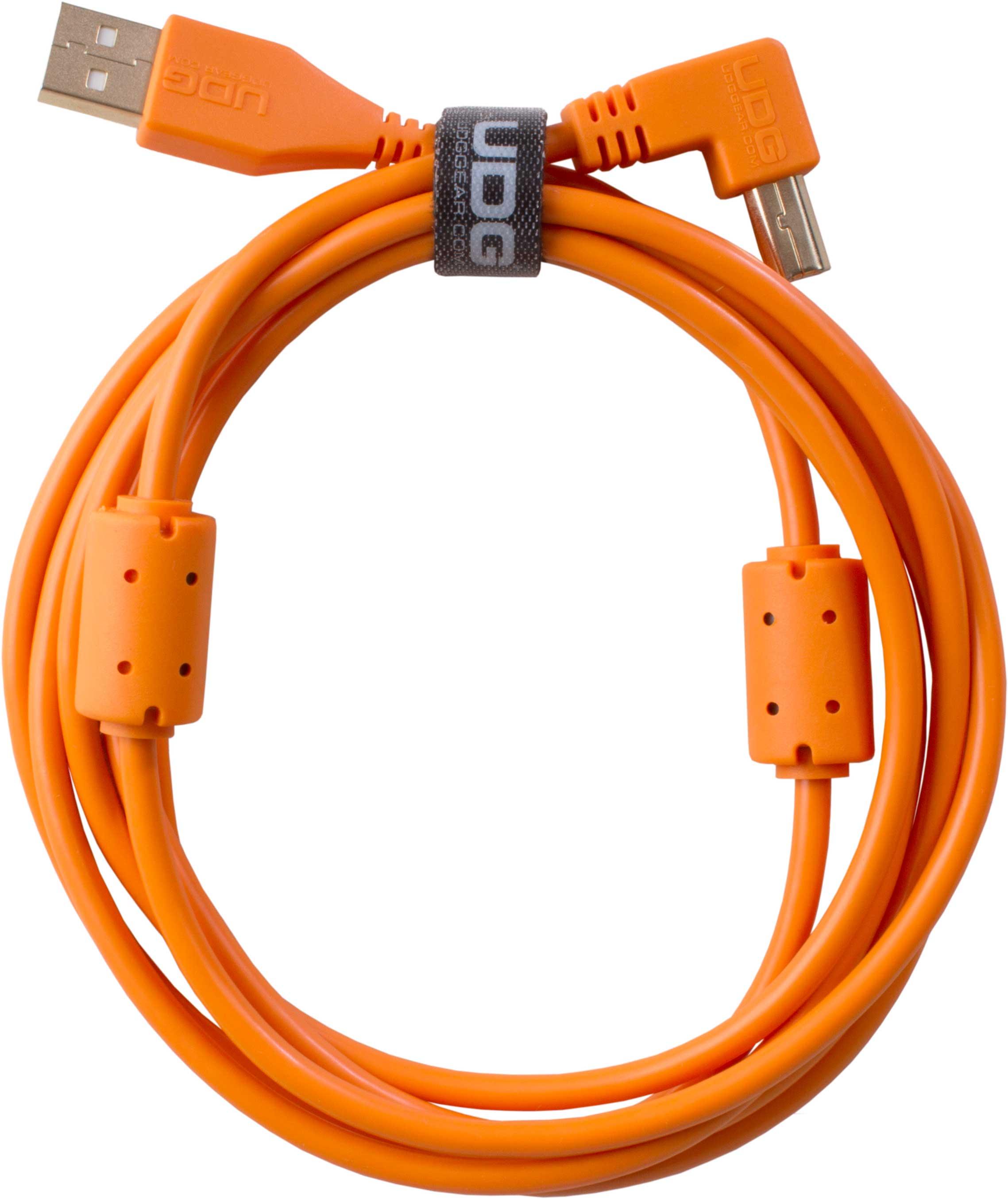 U95004OR - ULTIMATE AUDIO CABLE USB 2.0 A-B ORANGE ANGLED 1M