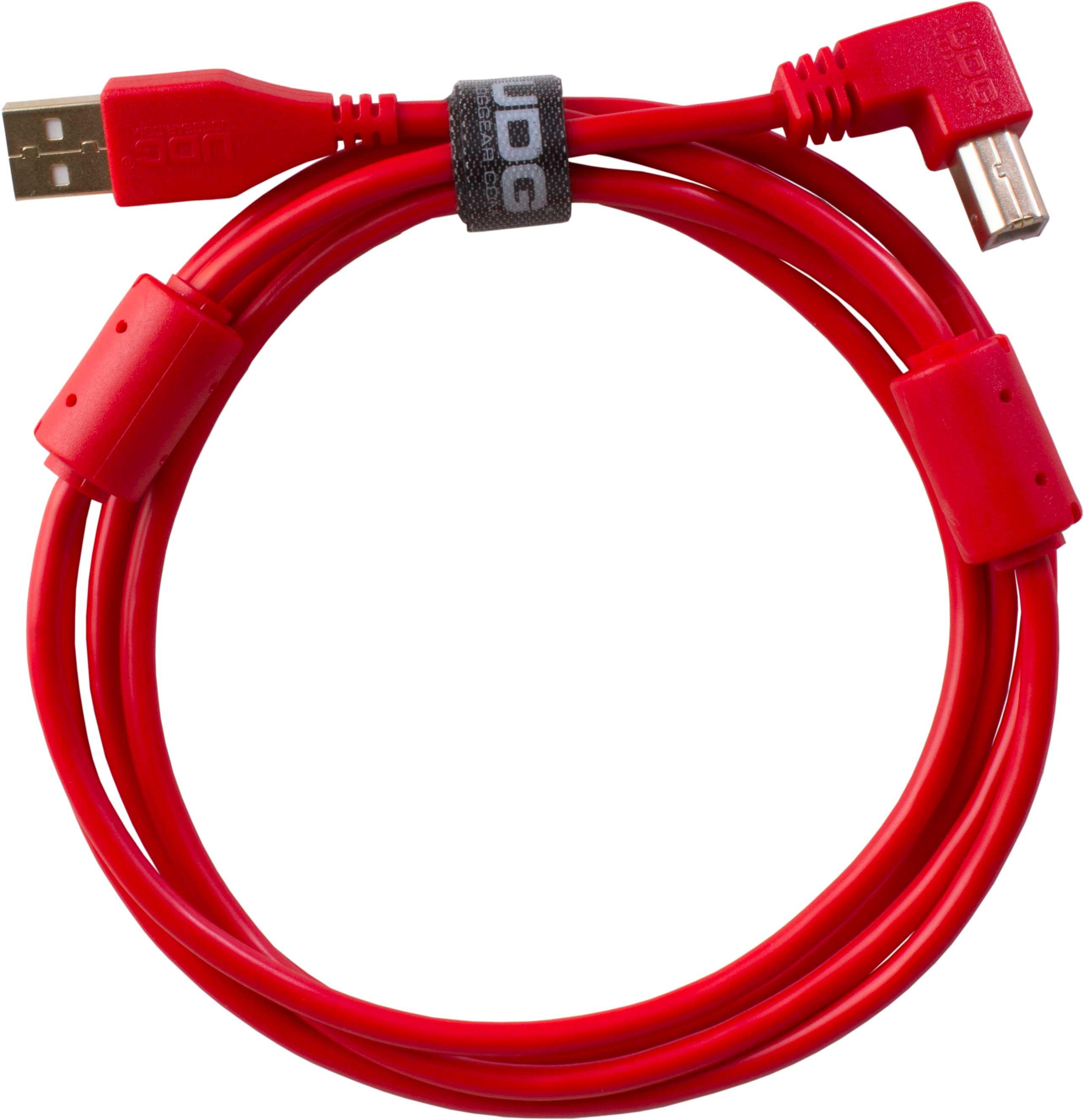 U95005RD - ULTIMATE AUDIO CABLE USB 2.0 A-B RED ANGLED 2M