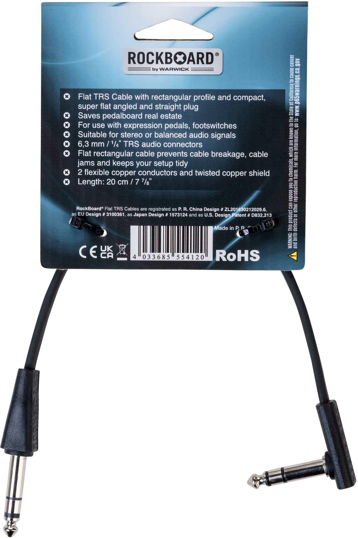 FLAT TRS CABLE STRAIGHT-ANGLED 20 CM