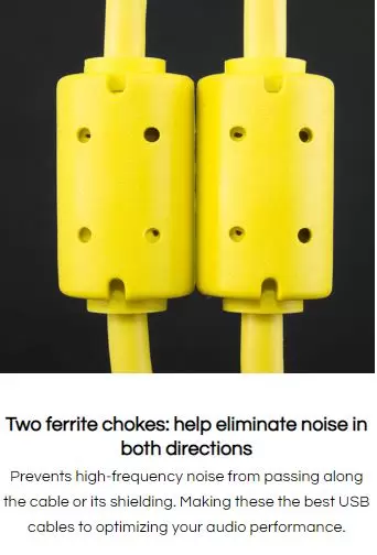 U95001YL - ULTIMATE AUDIO CABLE USB 2.0 A-B YELLOW STRAIGHT 1M
